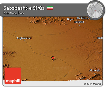Physical Panoramic Map of Sabzdasht-e Sīrūs