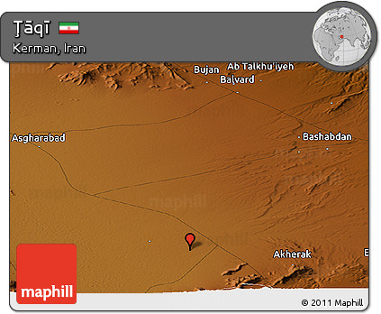 Physical Panoramic Map of Ţāqī