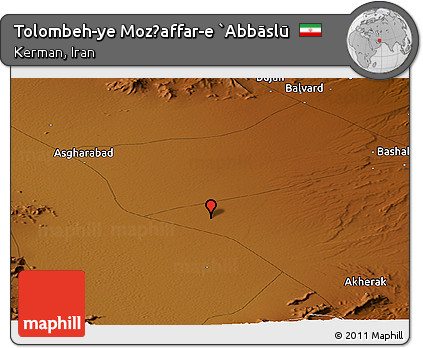 Physical Panoramic Map of Tolombeh-ye Moz̧affar-e `Abbāslū
