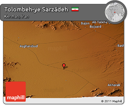 Physical Panoramic Map of Tolombeh-ye Sarzādeh