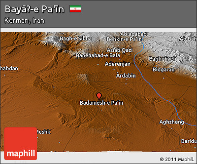 Physical Panoramic Map of Bayāẕ-e Pa'īn
