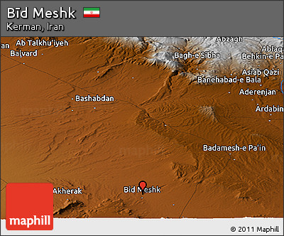 Physical Panoramic Map of Bīd Meshk