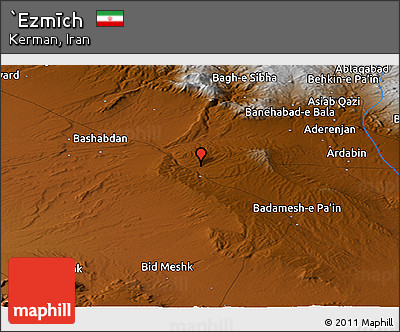 Physical Panoramic Map of `Ezmīch