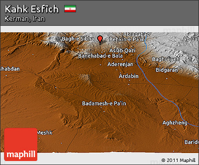 Physical Panoramic Map of Kahk Esfīch