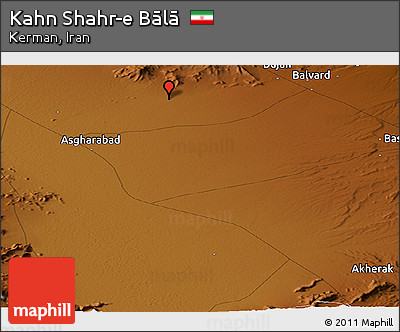Physical Panoramic Map of Kahn Shahr-e Bālā