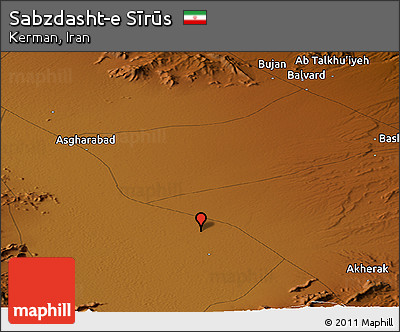 Physical Panoramic Map of Sabzdasht-e Sīrūs