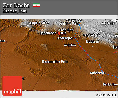 Physical Panoramic Map of Zar Dasht