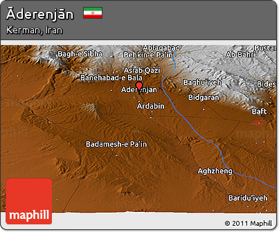 Physical Panoramic Map of Āderenjān