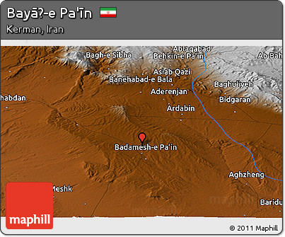 Physical Panoramic Map of Bayāẕ-e Pa'īn