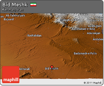 Physical Panoramic Map of Bīd Meshk