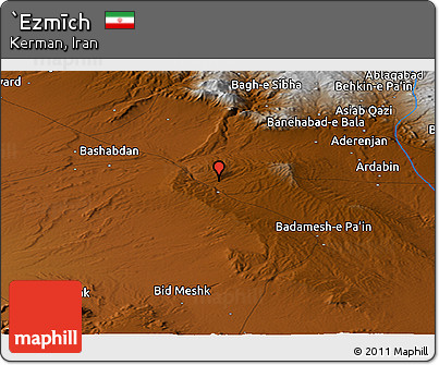 Physical Panoramic Map of `Ezmīch