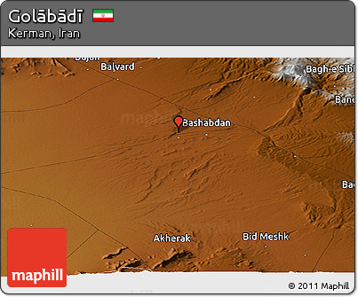 Physical Panoramic Map of Golābādī