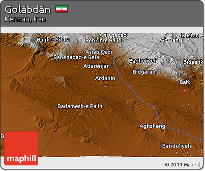 Physical Panoramic Map of Golābdān