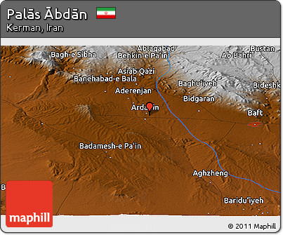 Physical Panoramic Map of Palās Ābdān