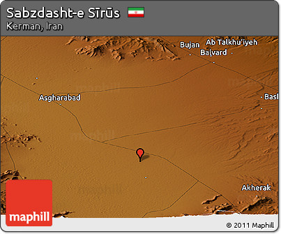 Physical Panoramic Map of Sabzdasht-e Sīrūs