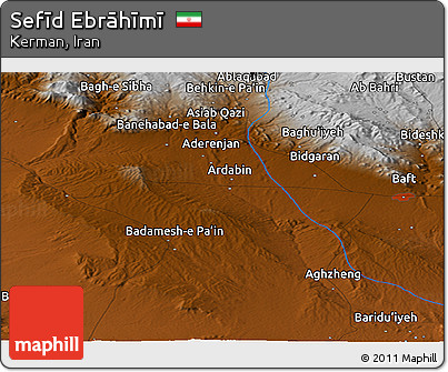 Physical Panoramic Map of Sefīd Ebrāhīmī