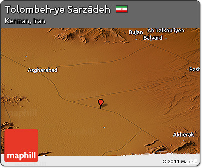 Physical Panoramic Map of Tolombeh-ye Sarzādeh