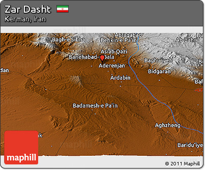 Physical Panoramic Map of Zar Dasht
