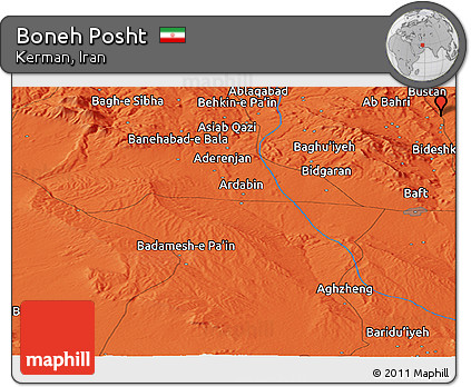 Political Panoramic Map of Boneh Posht