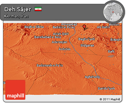 Political Panoramic Map of Deh Sājer