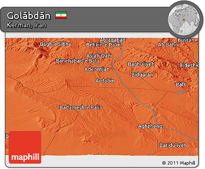 Political Panoramic Map of Golābdān