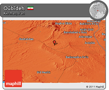 Political Panoramic Map of Oūbīdeh