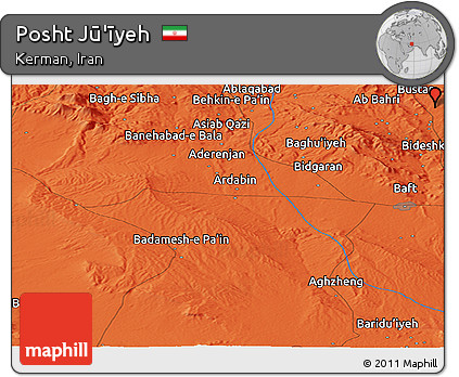 Political Panoramic Map of Posht Jū'īyeh