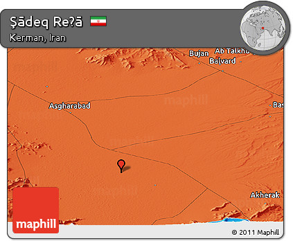 Political Panoramic Map of Şādeq Reẕā
