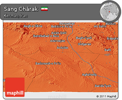 Political Panoramic Map of Sang Chārak