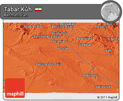 Political Panoramic Map of Tabar Kūh