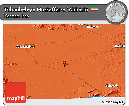 Political Panoramic Map of Tolombeh-ye Moz̧affar-e `Abbāslū