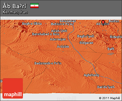 Political Panoramic Map of Āb Baḩrī