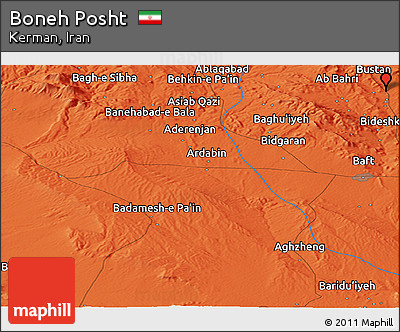 Political Panoramic Map of Boneh Posht