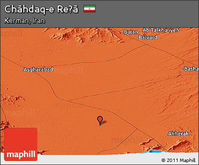 Political Panoramic Map of Chāhdaq-e Reẕā