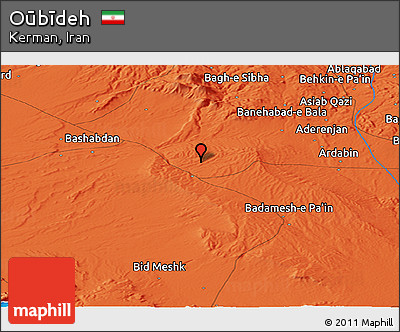Political Panoramic Map of Oūbīdeh