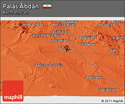 Political Panoramic Map of Palās Ābdān