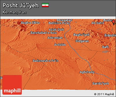 Political Panoramic Map of Posht Jū'īyeh