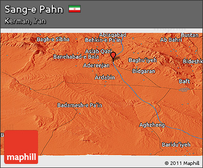 Political Panoramic Map of Sang-e Pahn