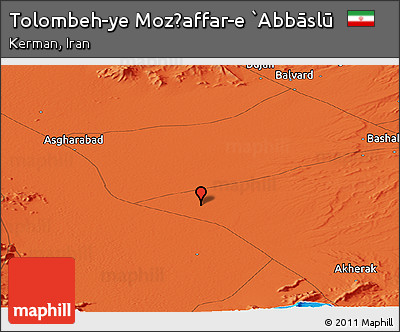 Political Panoramic Map of Tolombeh-ye Moz̧affar-e `Abbāslū