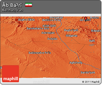Political Panoramic Map of Āb Baḩrī