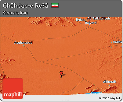 Political Panoramic Map of Chāhdaq-e Reẕā