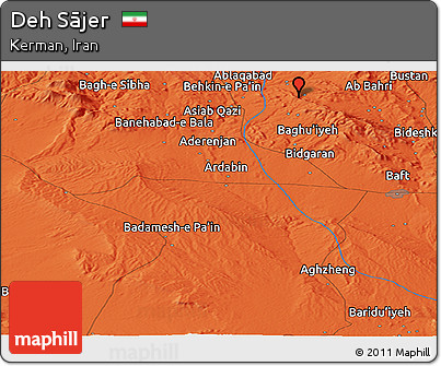 Political Panoramic Map of Deh Sājer