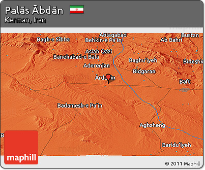 Political Panoramic Map of Palās Ābdān