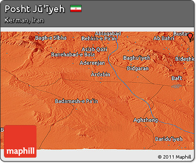 Political Panoramic Map of Posht Jū'īyeh