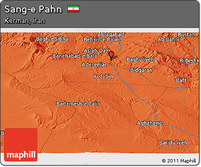 Political Panoramic Map of Sang-e Pahn