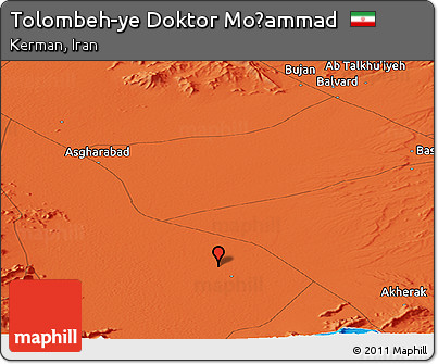 Political Panoramic Map of Tolombeh-ye Doktor Moḩammad