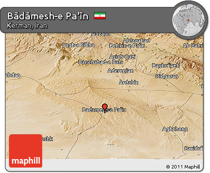 Satellite Panoramic Map of Bādāmesh-e Pa'īn