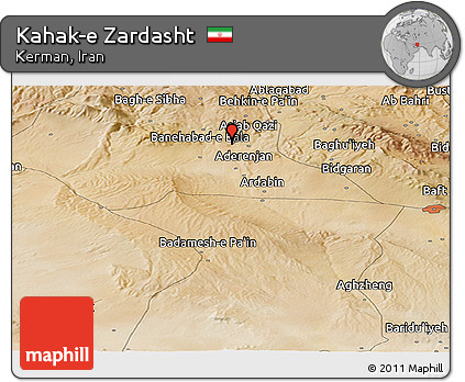 Satellite Panoramic Map of Kahak-e Zardasht