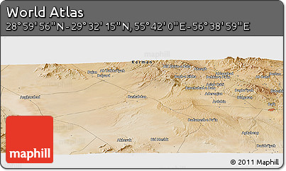 Satellite Panoramic Map of the Area around 29° 16' 6" N, 56° 10' 29" E