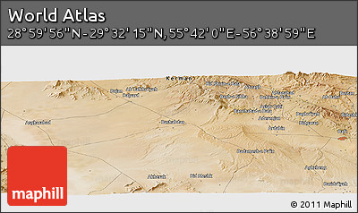 Satellite Panoramic Map of the Area around 29° 16' 6" N, 56° 10' 29" E